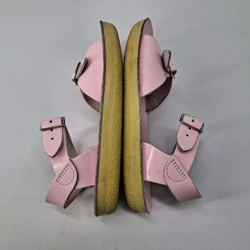 Sun San Surfer Saltwater Pink Leather Kids Sandals Girls Size 12